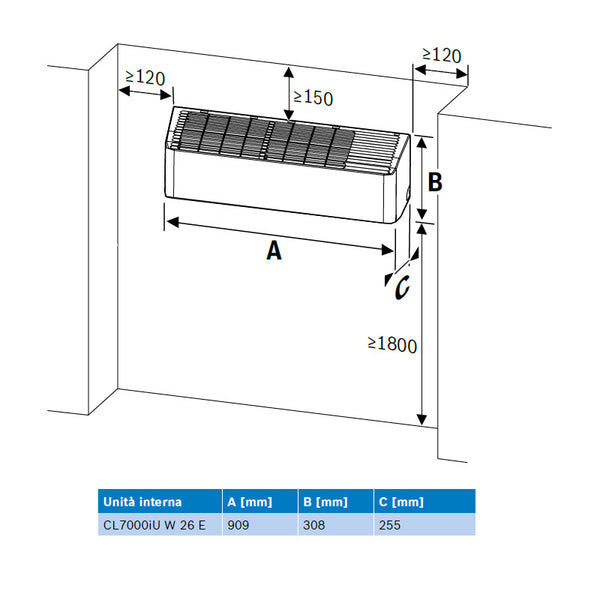 Climatizzatore Bosch Climate CL7000i Set 26 E 9.000 BTU 2,6 kW