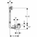 Geberit sifone vasca azionamento a rotazione d52 L28cm
