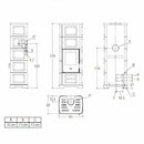 Piazzetta E928 C-M BCS stufa a legna 11,1 kW con bocchetta frontale
