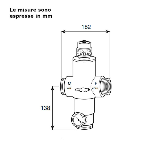 Miscelatore termostatico antiscottatura Ecosan RP306 DN50 River 2" pretarato 45°C