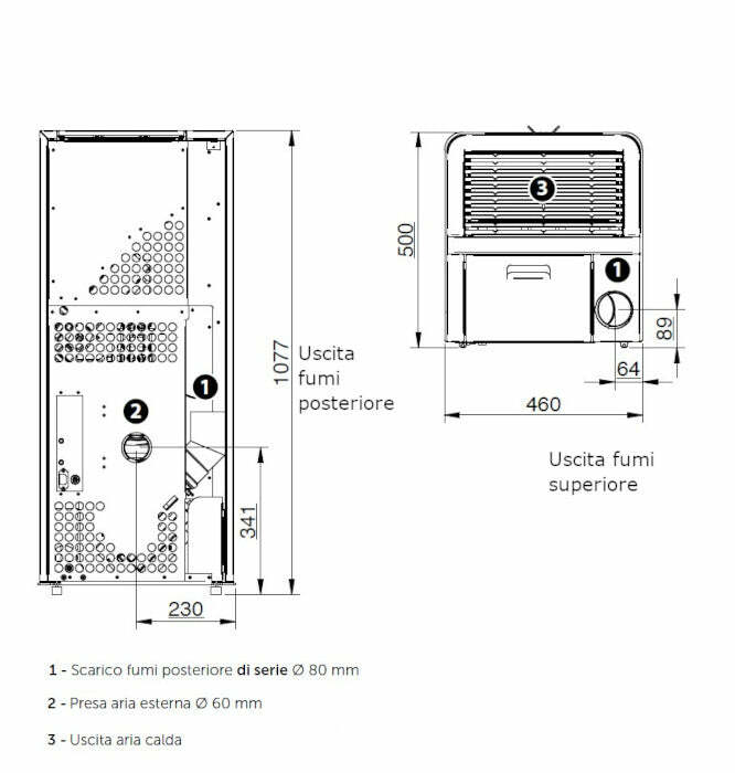 CS Thermos Scrigno stufa a pellet - biomassa 8,07 KW