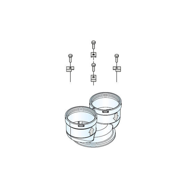 Kit scarico sdoppiato 80/80 mm Cosmogas 62617226