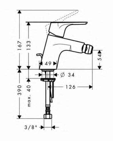 Hansgrohe Focus miscelatore bidet con saltarello cromo