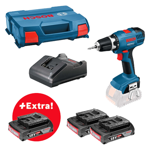 Robert Bosch trapano avvitatore GSR 18-2-LI, 3 batterie 2,0AH