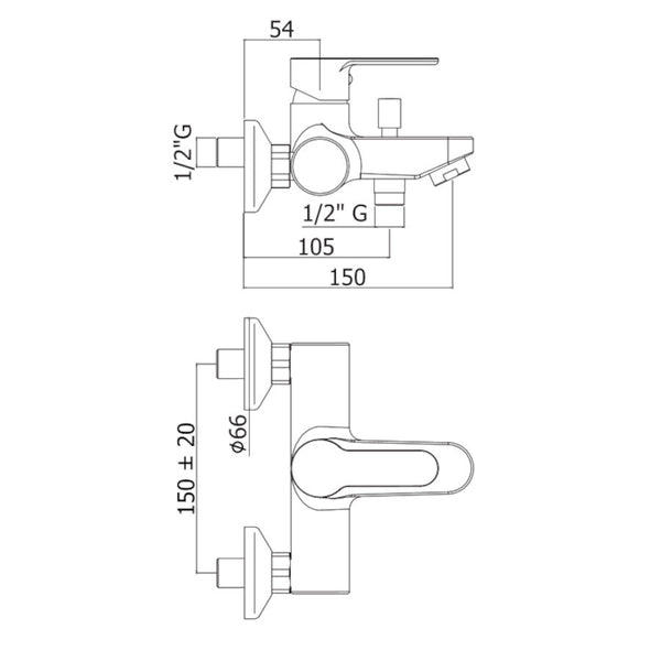 Miscelatore vasca doccia Paffoni Blu BLU023CR