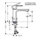 Miscelatore lavabo 110 Rebris E Hansgrohe 72560000 CoolStart senza piletta