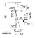 Nobili Nobi miscelatore lavabo NBH84118/1CR con scarico 1" 1/4