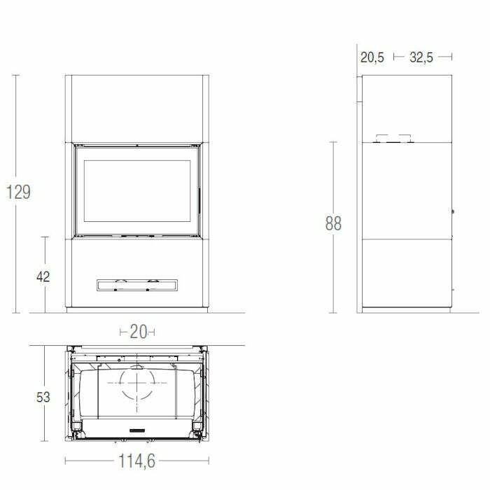 Piazzetta BERNA MC 105/48 BL stufa caminetto a legna 12 kW