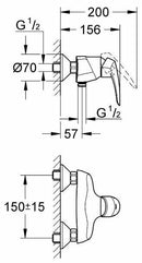Grohe Eurodisc Cosmopolitan miscelatore doccia esterno