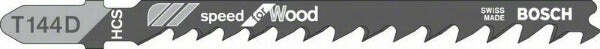 Bosch Speed for Wood T 144 D lama per seghetto alternativo HCS, stradata, rettificata, set 5 pezzi