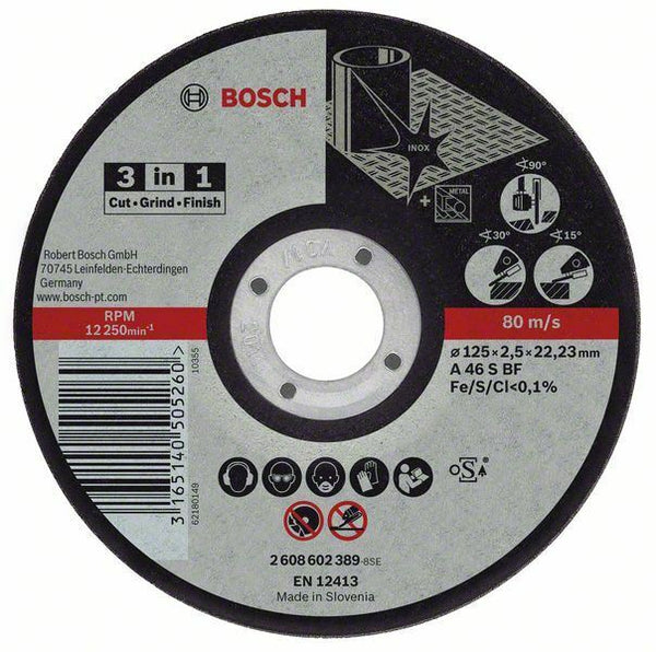 Bosch mola da taglio 3 in 1, 125 x 2,5 mm, A 46 S BF