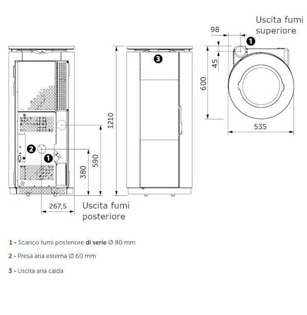 CS Thermos Leire stufa a pellet - biomassa 8,07 KW