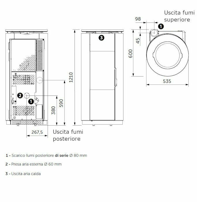 CS Thermos Leire stufa a pellet - biomassa 8,07 KW