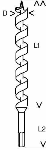 Bosch punta per travi in legno, esagonale 14 x 160 x 235 mm, diametro 11.1 mm