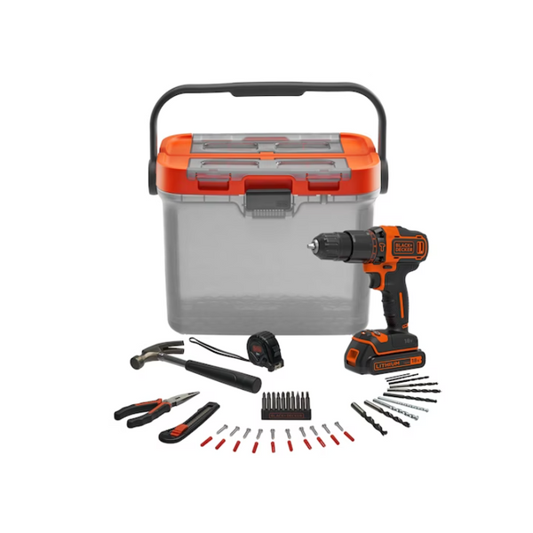 Black & Decker trapano 18V 44 accessori batteria 1.5Ah caricabatterie