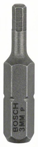 Bosch 3 bit di avvitamento extra duro HEX 3, 25 mm, codolo esagonale 1/4