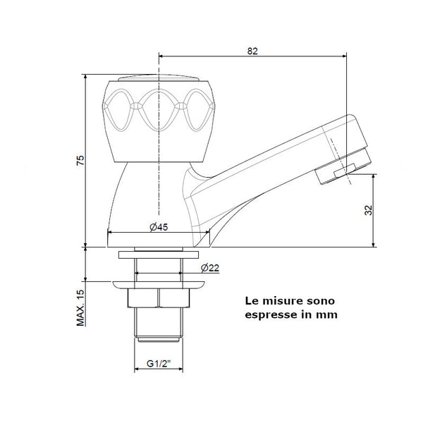 Miscelatore lavabo Paffoni Danubio DA093CR solo acqua fredda