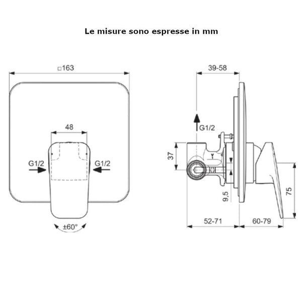Ideal Standard miscelatore doccia ad incasso Ceraplan BD252AA