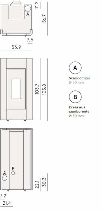 Cadel Prince 11 stufa Pellet Air ermetica 11 KW