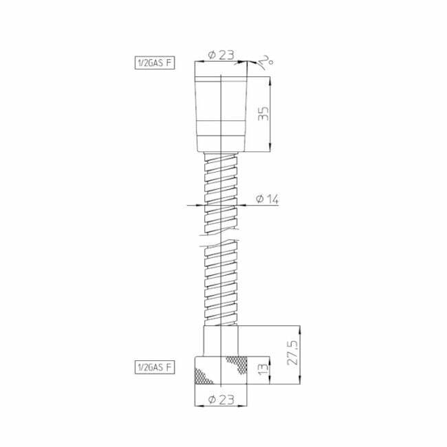 Bossini flessibile cono girevole 150 cm ottone cromo