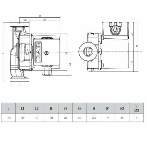 Dab VS 16/150 M circolatore a rotore bagnato acqua calda 41 W