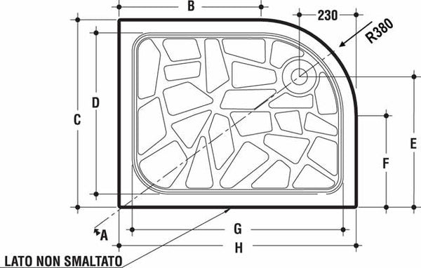 Ideal Standard PIATTI DOCCIA IS Piatto doccia ad angolo curvo 100 X 80 cm, versione sinistra