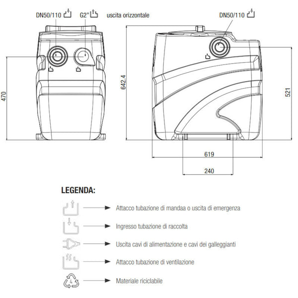 Dab Fekabox 110 litri stazione automatica raccolta e sollevamento acque reflue