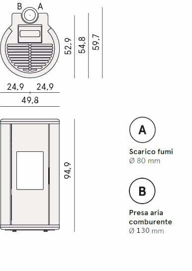 Cadel Sound 7 Up stufa Pellet Air ermetica 7 KW