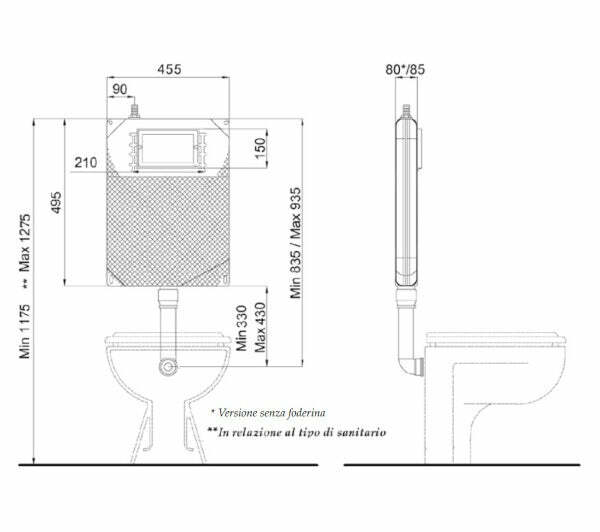 Kariba 6 E cassetta interna da incasso 6 litri
