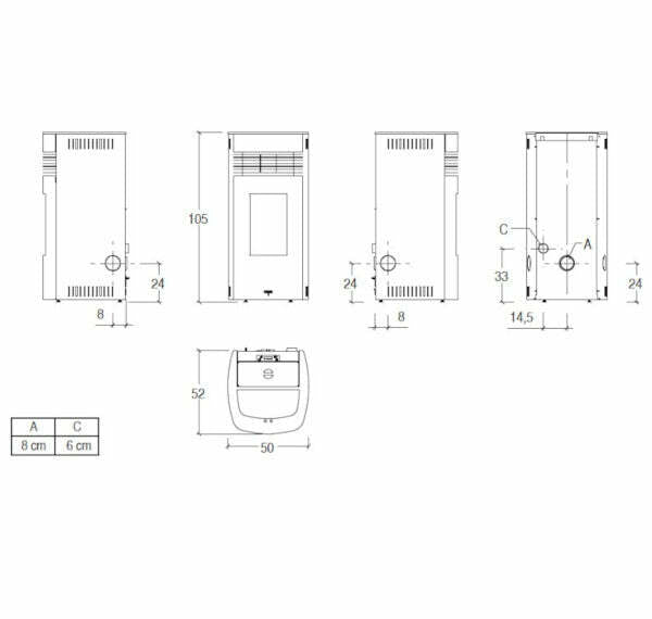 Superior Mary stufa a pellet ermetica 8,5 KW