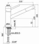 Paffoni Birillo miscelatore lavabo con canna lunga e scarico cromo