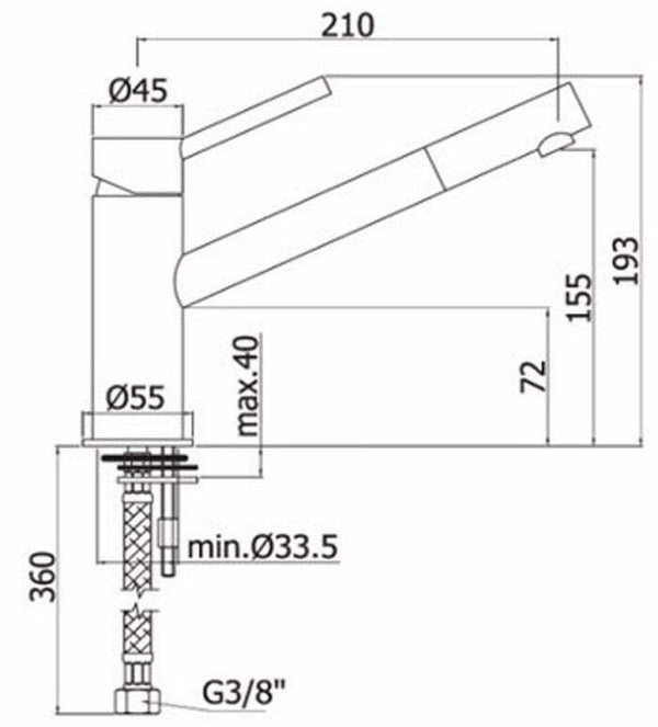 Paffoni Birillo miscelatore lavabo con canna lunga e scarico cromo