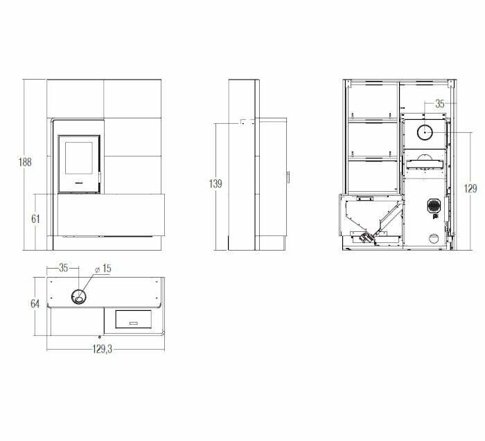 Piazzetta E228 H stufa ibrida 8 KW con scarico superiore