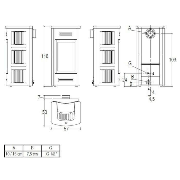 Piazzetta G963 stufa a gas metano canalizzabile 7,7 kW
