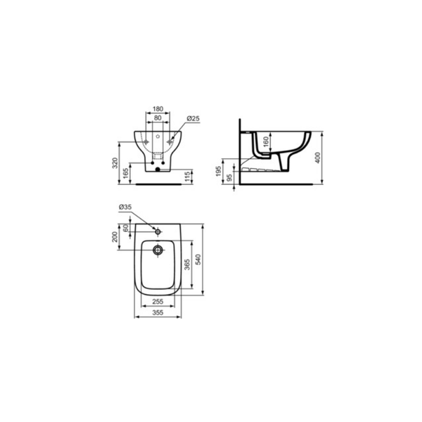 Bidet sospeso I.LIFE A T452401 Ideal Standard bianco