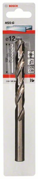Bosch punta per metallo HSS-G, DIN 338 12 x 101 x 151 mm - 1 pezzo