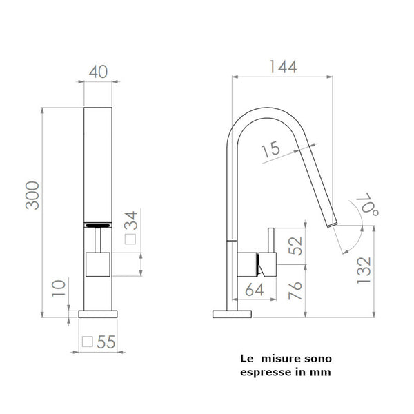 Geda Hito 41 miscelatore lavabo cromato