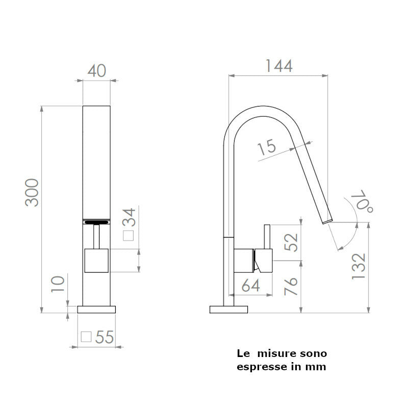 Geda Hito 41 miscelatore lavabo cromato