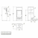 Piazzetta E128 stufa a legna 11 kW a convezione naturale