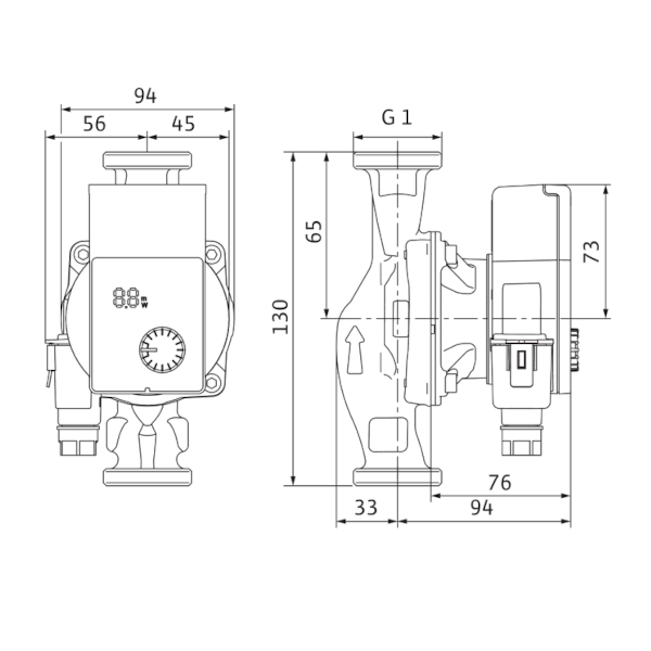 Wilo YONOS PICO1.0 15/1-4 pompa di ricircolo 130 mm 1"