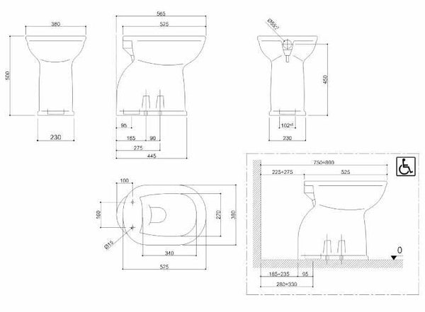 Ponte Giulio Casual vaso sanitario a pavimento scarico suolo bianco europa B40CBC11