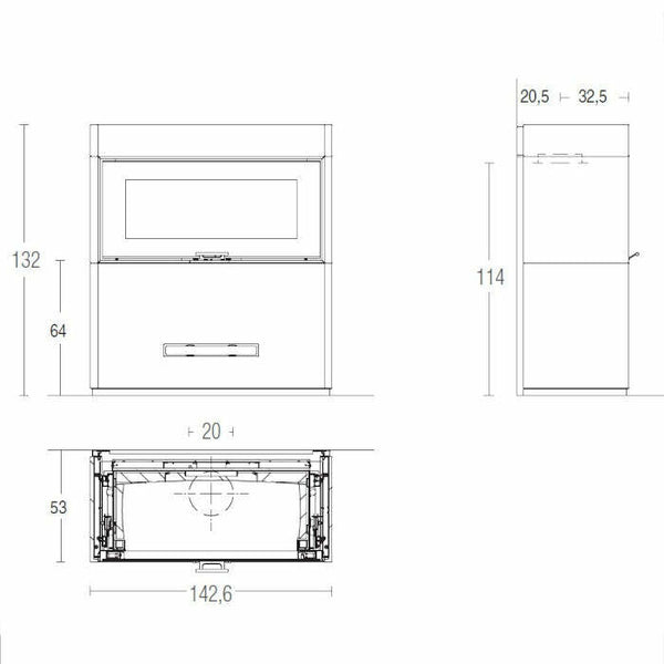 Piazzetta LUGANO MC 133/52 BL stufa caminetto a legna 14 kW