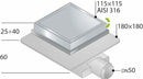 OMP Tirana piletta sifoide per scarico a pavimento 115 x 115 x DN50