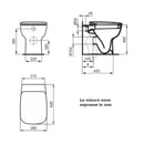 Ideal Standard Esedra vaso a terra filo parete con sedile a chiusura rallentata bianco lucido T300901