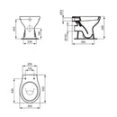 Vaso a terra staccato da parete Eurovit W333101 Ideal Standard bianco lucido