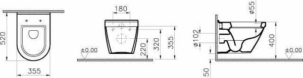 Vitra S50 vaso sospeso ceramica bianco