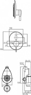 Ideal Standard MELANGE Monocomando doccia incasso, parti esterne