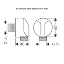 Raccordo a muro FixFit 27454000 Hansgrohe 1/2" senza valvola antiriflusso