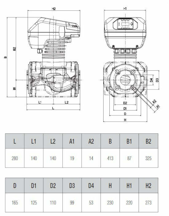 Dab Evoplus B 150/280.50 M, circolatore singolo, interasse 28 cm, prevalenza 15 m