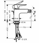 Hansgrohe Talis E miscelatore bidet con saltarello cromo